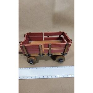 Tender Heart Treasures Wooden Wagon Decor Red Natural Wood 61195 Vintage Style